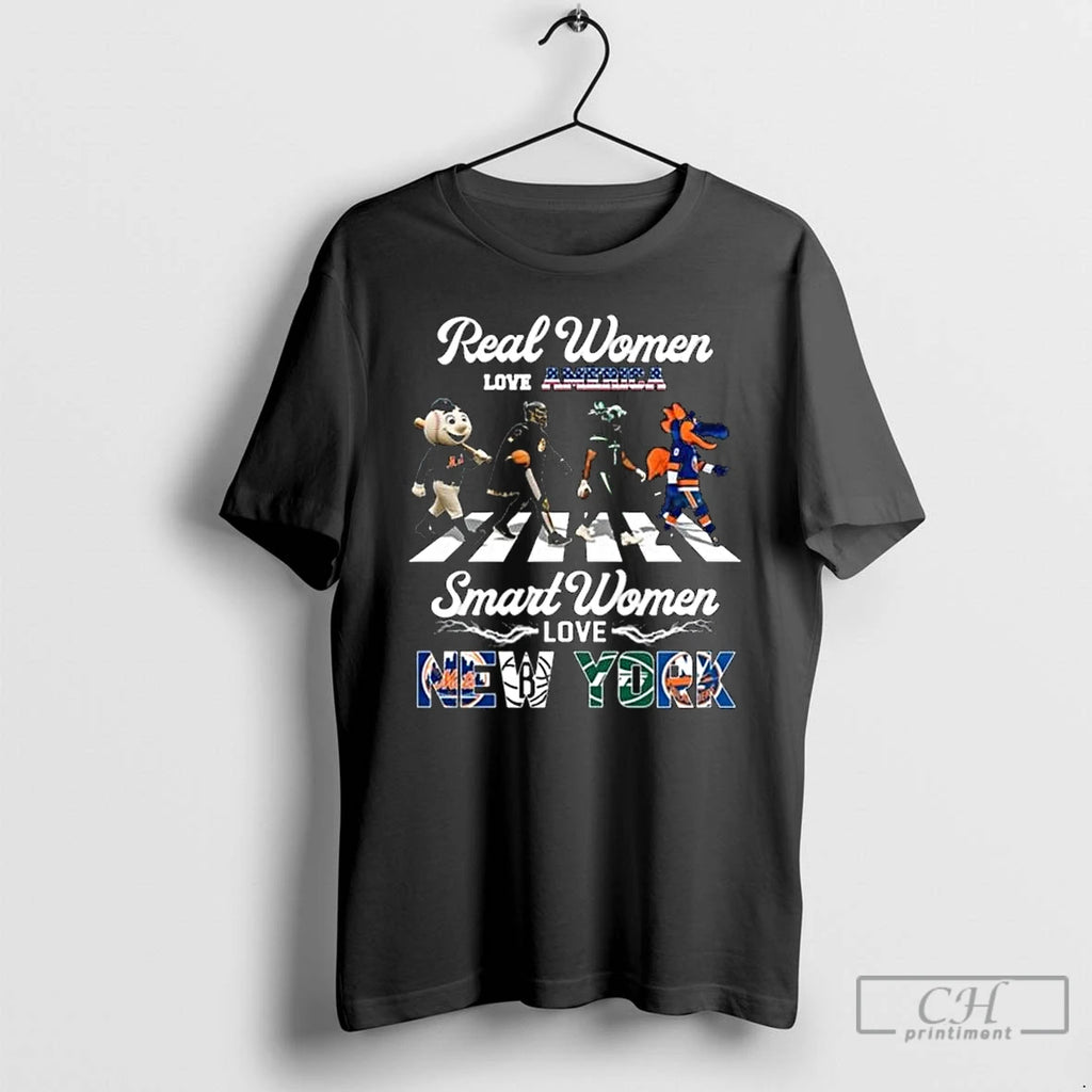 Classic Real Women Love America Smart Women Love New York City Sports Mets Brooklyn Jets T-Shirts, Hoodie, Sweatshirt