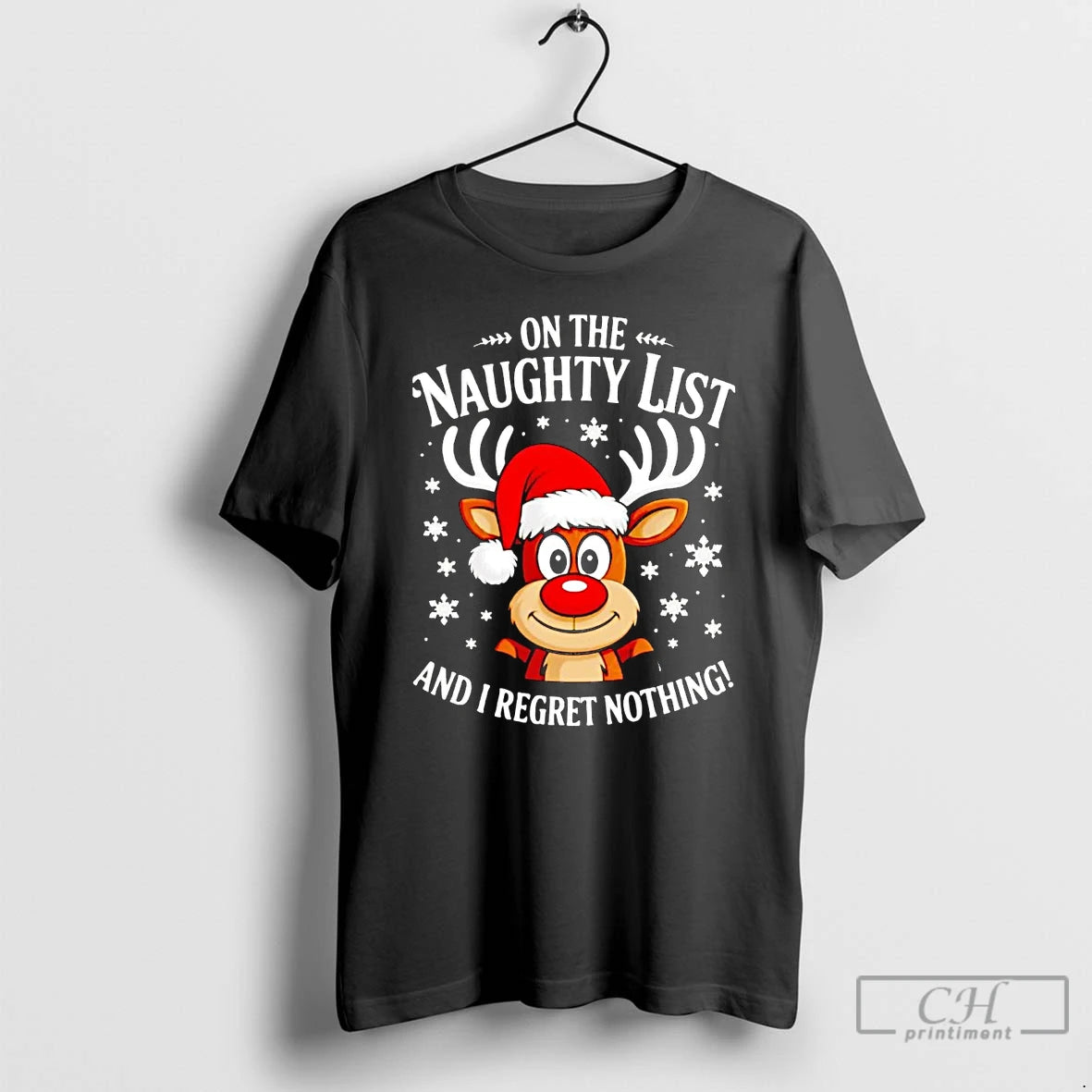 Classic Rudolph On The Naughty List And I Regret Nothing Christmas T Shirts Hoodie, Sweatshirt | InkNestWear.com