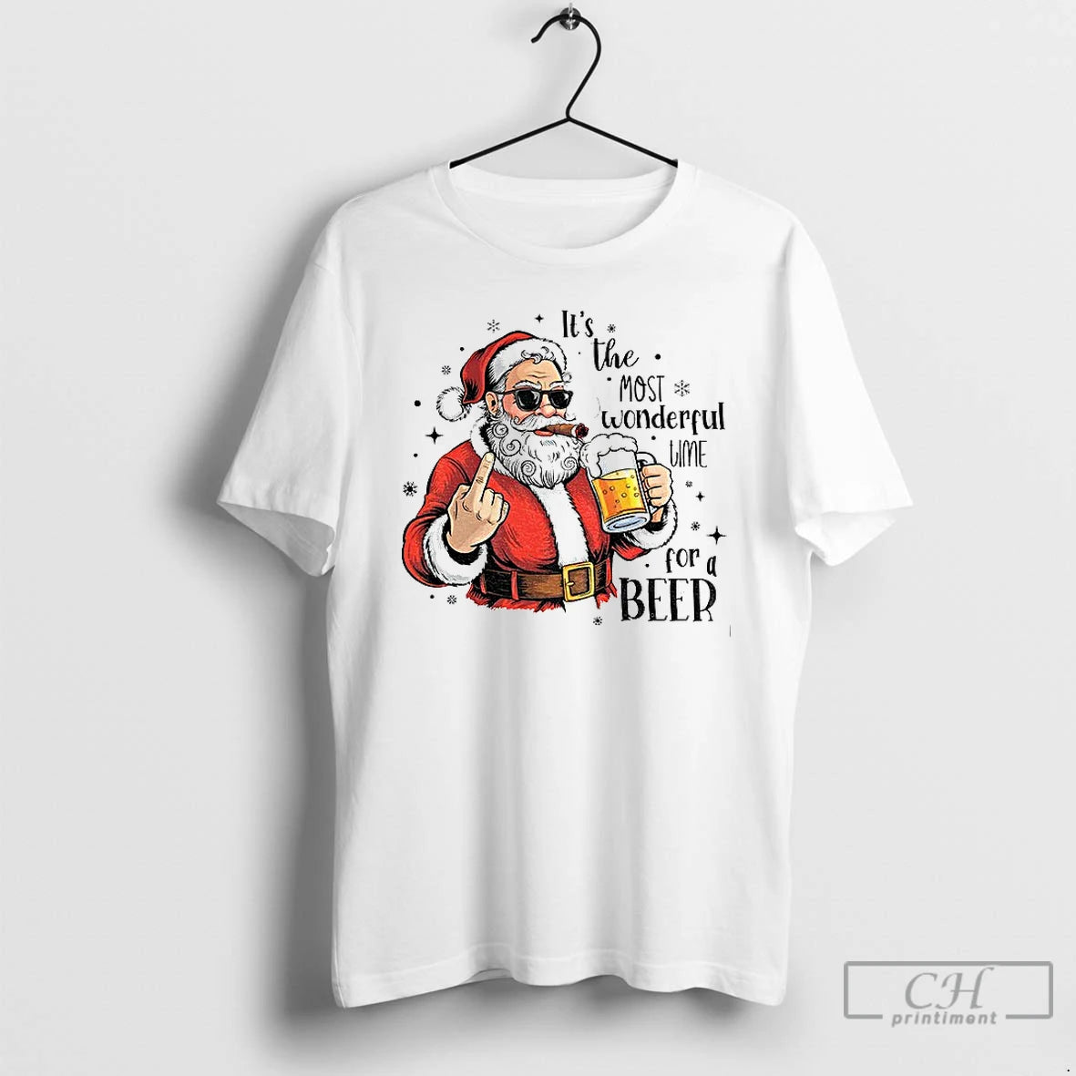 Classic Santa Beer Funny Santa Christmas Its The Most Wonderful Time For A Beer T-Shirts, Hoodie, Sweatshirt
