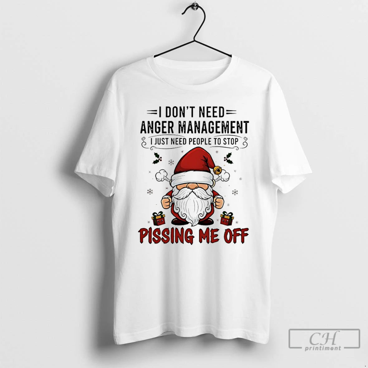 Classic Santa Claus I Dont Need Anger Management I Just Need People To Stop Pissing T-Shirts, Hoodie, Sweatshirt
