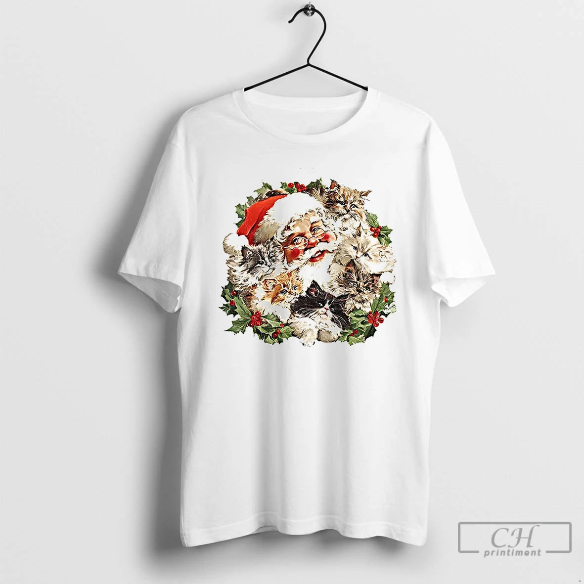 Classic Santa Claus Kittens Christmas Retro 90s T-Shirts, Hoodie, Sweatshirt | InkNestWear.com