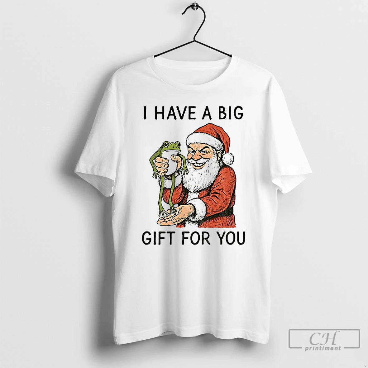 Classic Santa Claus Hold Frog I Have A Big Gift For You Merry Christmas T-Shirts, Hoodie, Sweatshirt | InkNestWear.com