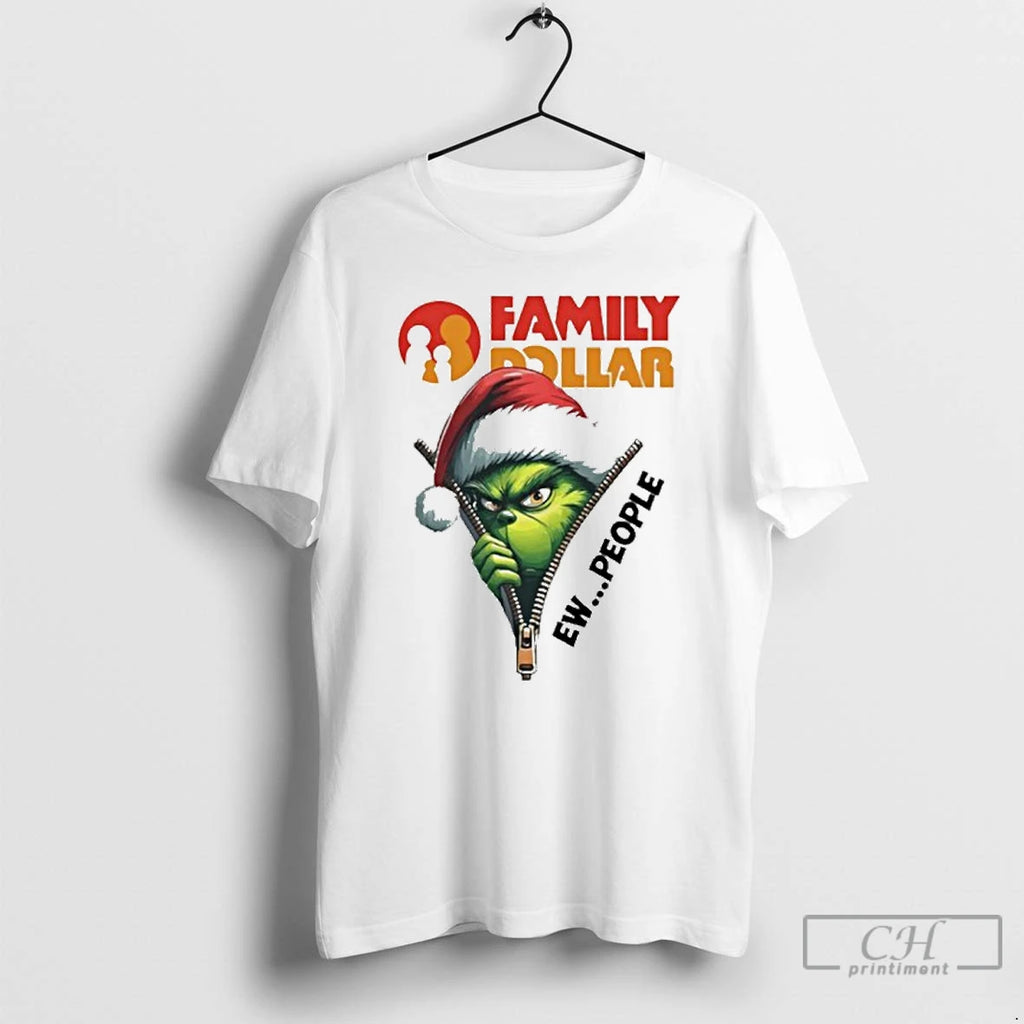 Classic Santa Grinch Family Dollar Logo Ew People T Shirts Hoodie, Sweatshirt | InkNestWear.com