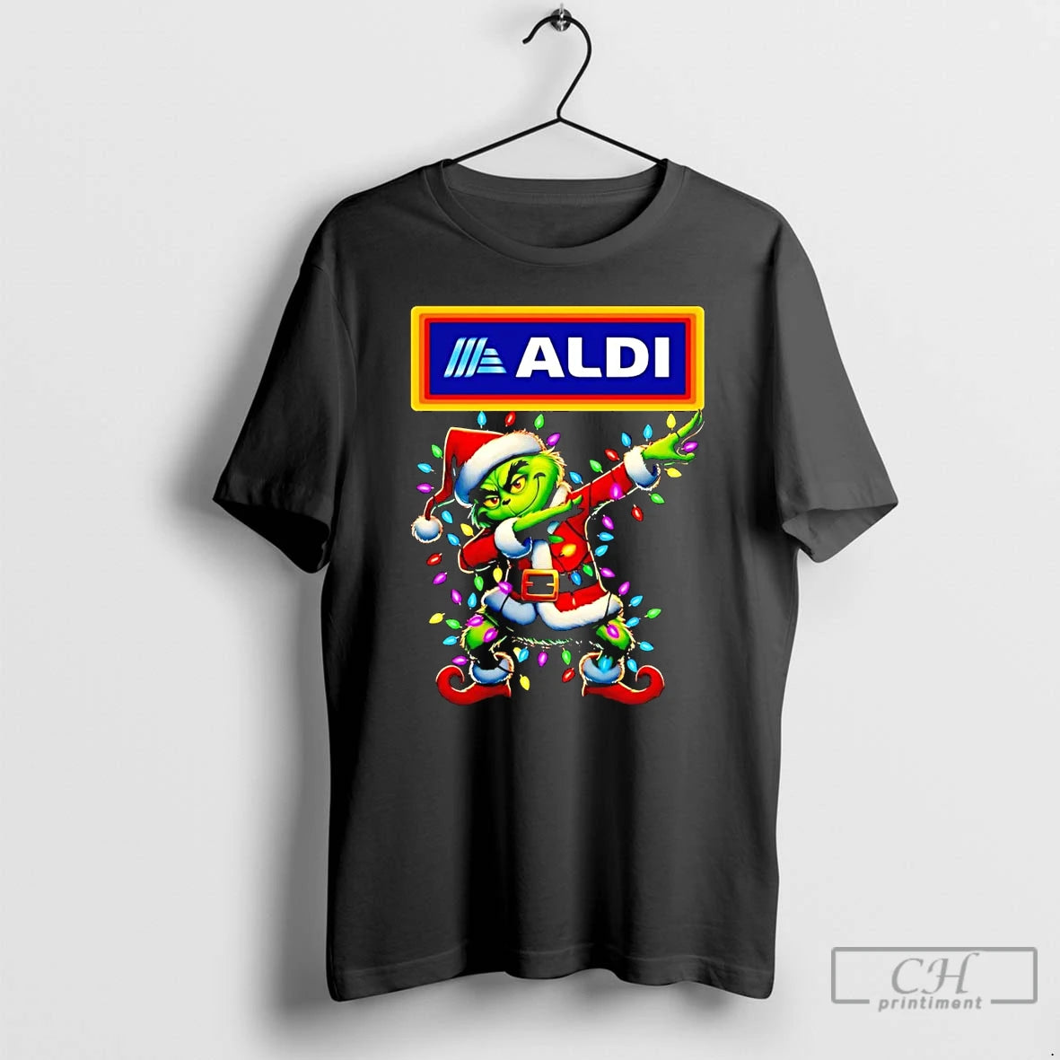 Classic Santa Grinch Dabbing Aldi Christmas Light T Shirts Hoodie, Sweatshirt | InkNestWear.com