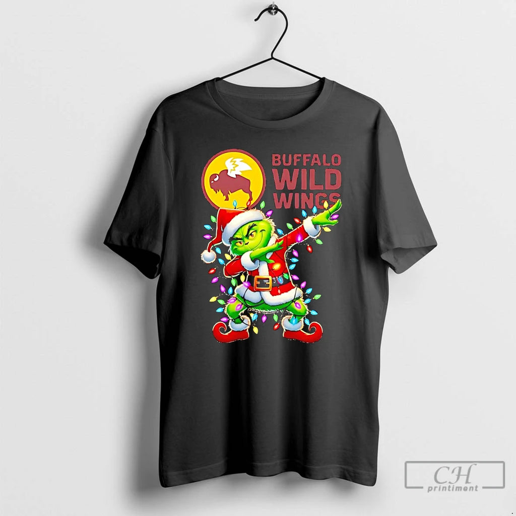 Classic Santa Grinch Dabbing Buffalo Wild Wings Christmas Light T Shirts Hoodie, Sweatshirt | InkNestWear.com