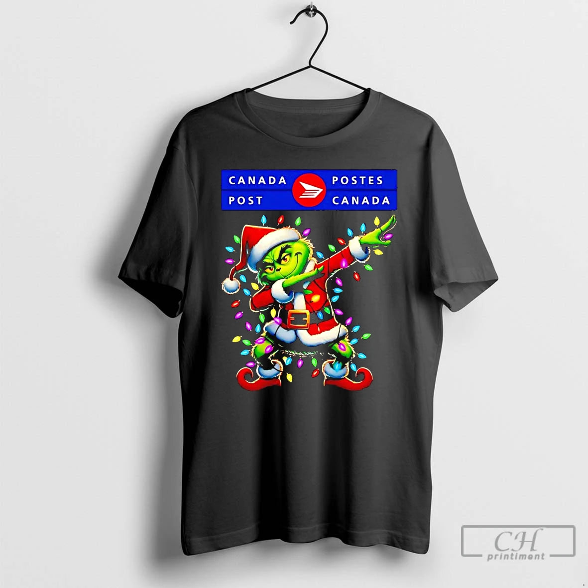 Classic Santa Grinch Dabbing Canada Post Christmas Light T Shirts Hoodie, Sweatshirt | InkNestWear.com
