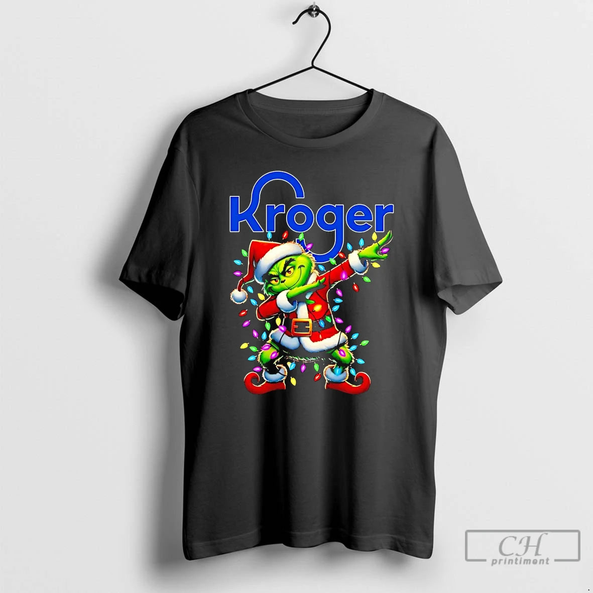 Classic Santa Grinch Dabbing Kroger Christmas Light T Shirts Hoodie, Sweatshirt | InkNestWear.com