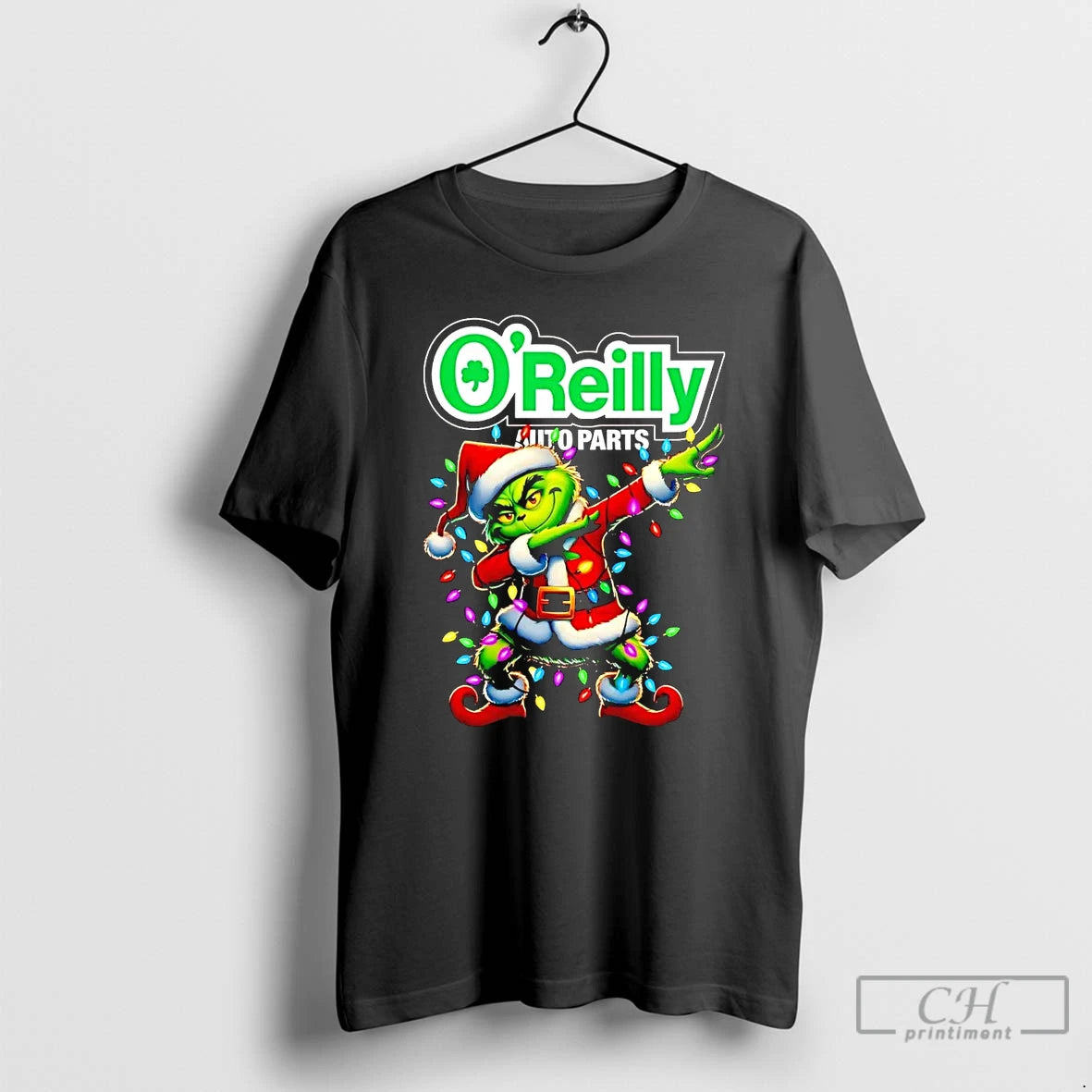 Classic Santa Grinch Dabbing Oreilly Auto Parts Christmas Light T Shirts Hoodie, Sweatshirt | InkNestWear.com