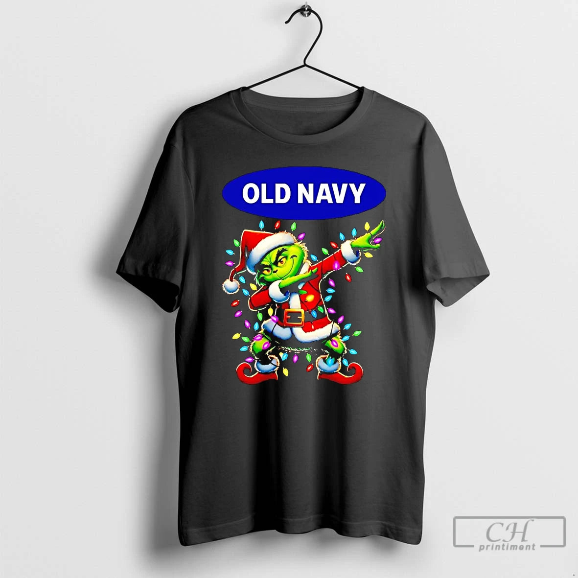 Classic Santa Grinch Dabbing Old Navy Christmas Light T Shirts Hoodie, Sweatshirt | InkNestWear.com