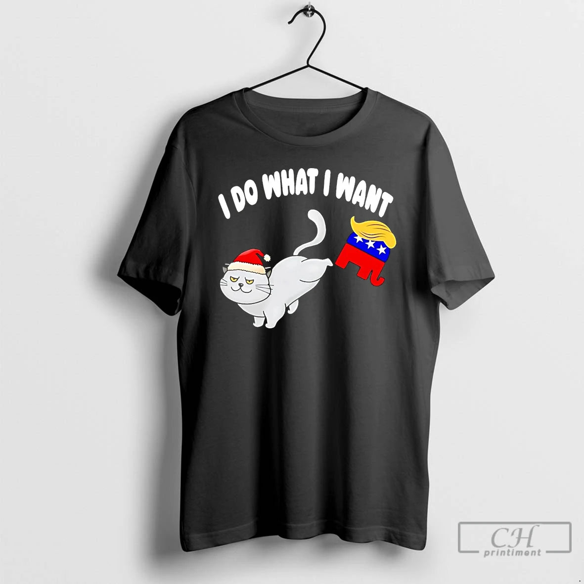 Classic Santa Cat Kicking Trump I Do What I Want Christmas T Shirts Hoodie, Sweatshirt | InkNestWear.com