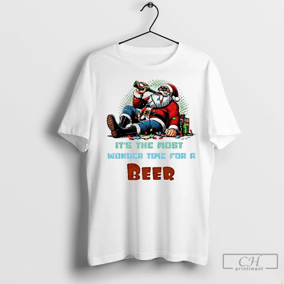 Classic Santa Drunk Its The Most Wonder Time For A Beer T-Shirts, Hoodie, Sweatshirt | InkNestWear.com