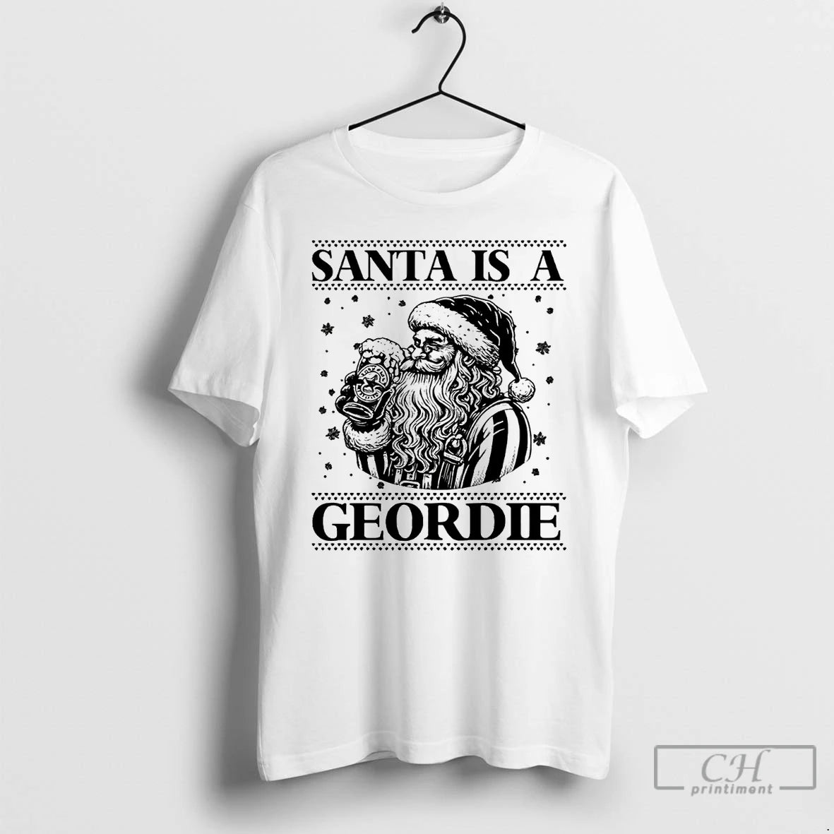 Classic Santa Is A Geordie Beer Drinker Christmas T-Shirts, Hoodie, Sweatshirt | InkNestWear.com