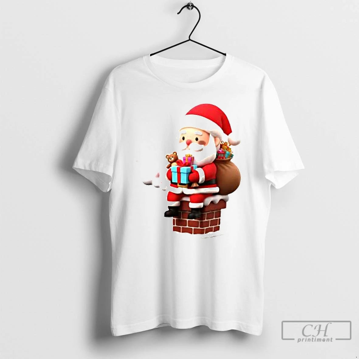 Classic Santa On Chimney Christmas Art T Shirts Hoodie, Sweatshirt | InkNestWear.com