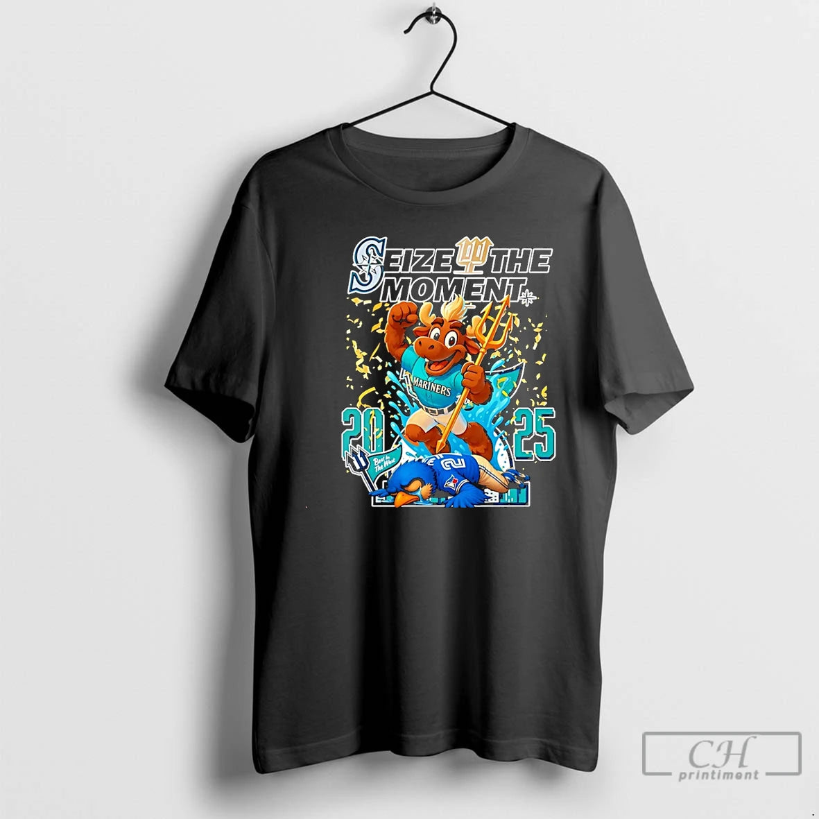 Classic Seattle Mariners 2025 Baseball Seize The Moment Mascot Christmas T Shirts Hoodie, Sweatshirt | InkNestWear.com