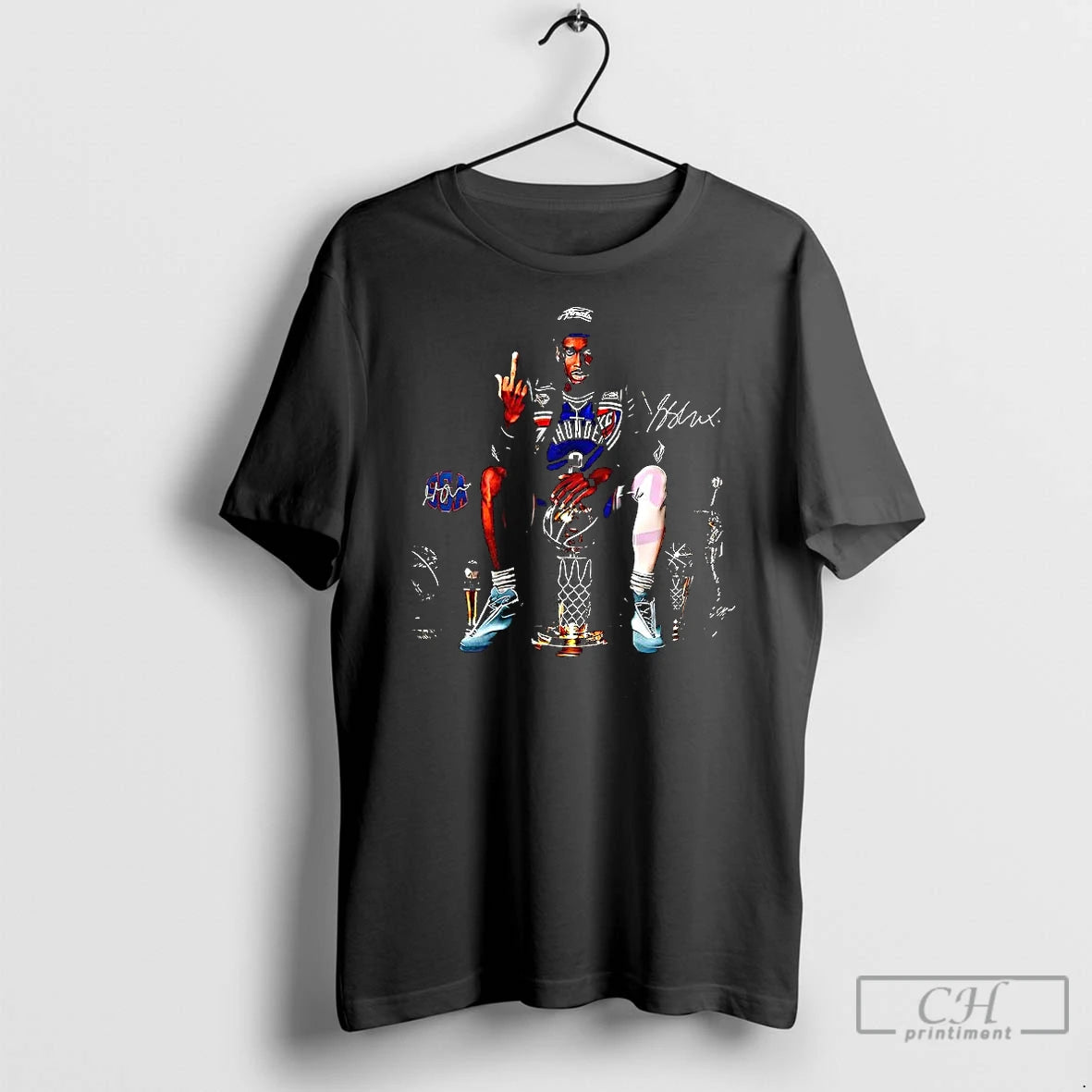 Classic Shai Gilgeous Alexander Oklahoma City Thunder Nba 2025 Mvp Middle Finger Signature Meme T-Shirts, Hoodie, Sweatshirt
