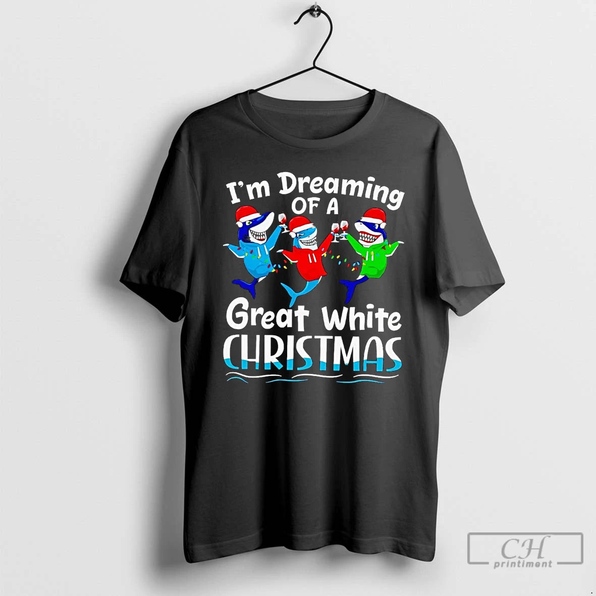 Classic Shark Im Dreaming Of A Great White Christmas T-Shirts, Hoodie, Sweatshirt | InkNestWear.com