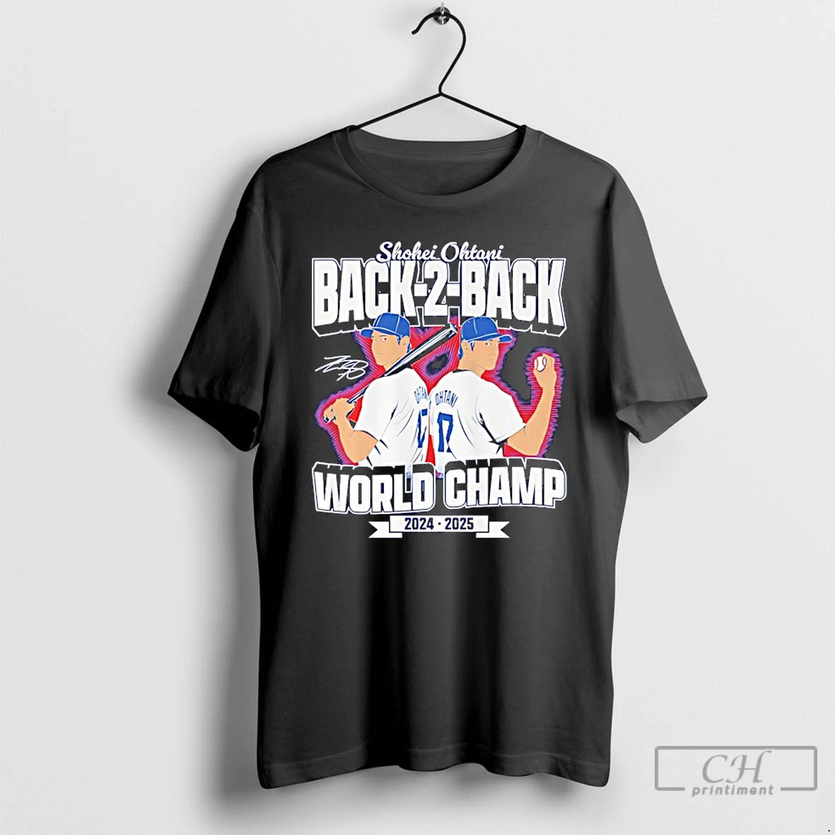 Classic Shohei Ohtani Back To Back World Champs 2024 2025 Signature T Shirts Hoodie, Sweatshirt | InkNestWear.com