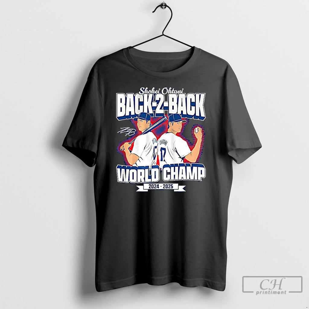 Classic Shohei Ohtani Los Angeles Dodgers Back To Back World Champs 2025 Signature T-Shirts, Hoodie, Sweatshirt