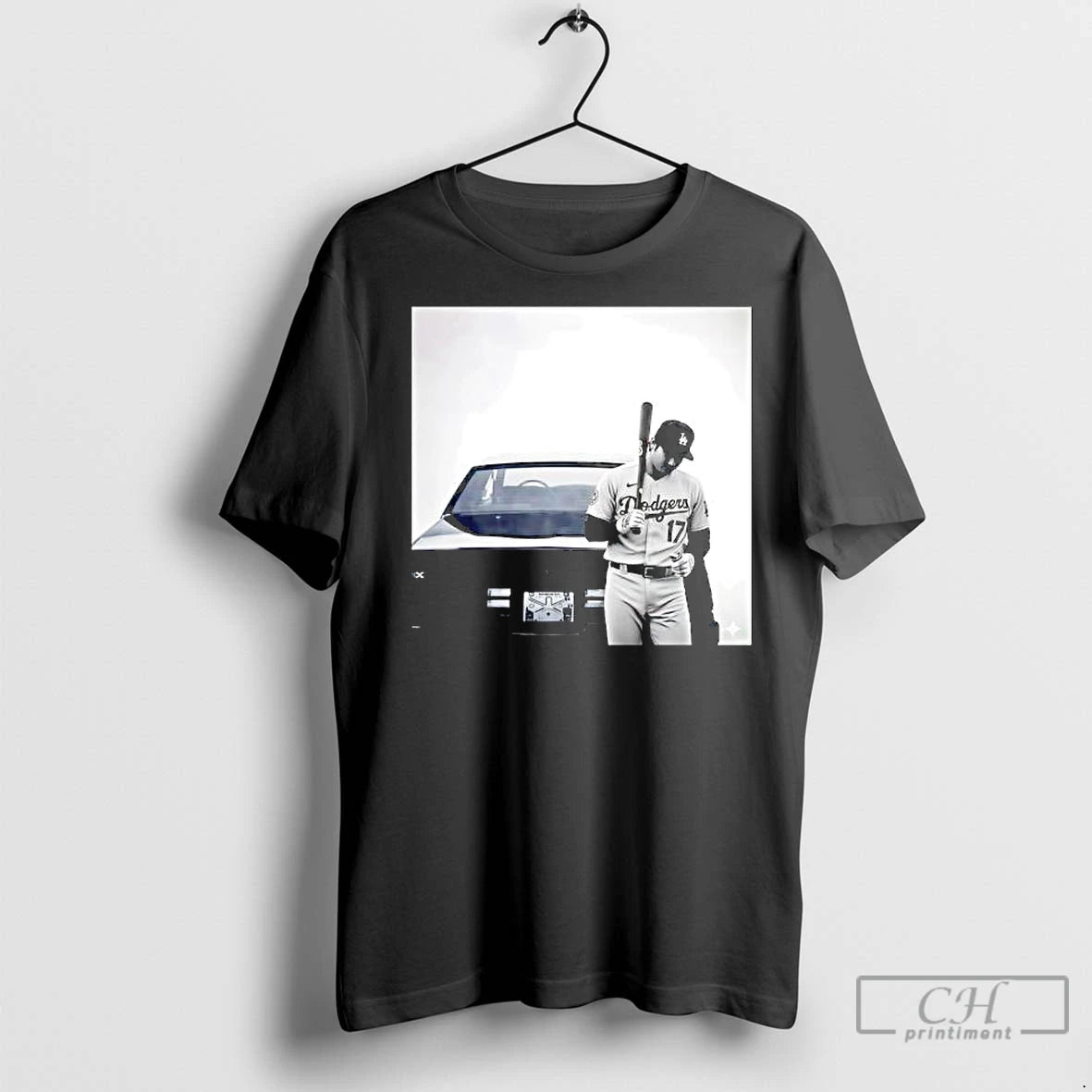 Classic Shohei Ohtani Los Angeles Dodgers Player Standing Vintage Car Photograph T-Shirts, Hoodie, Sweatshirt