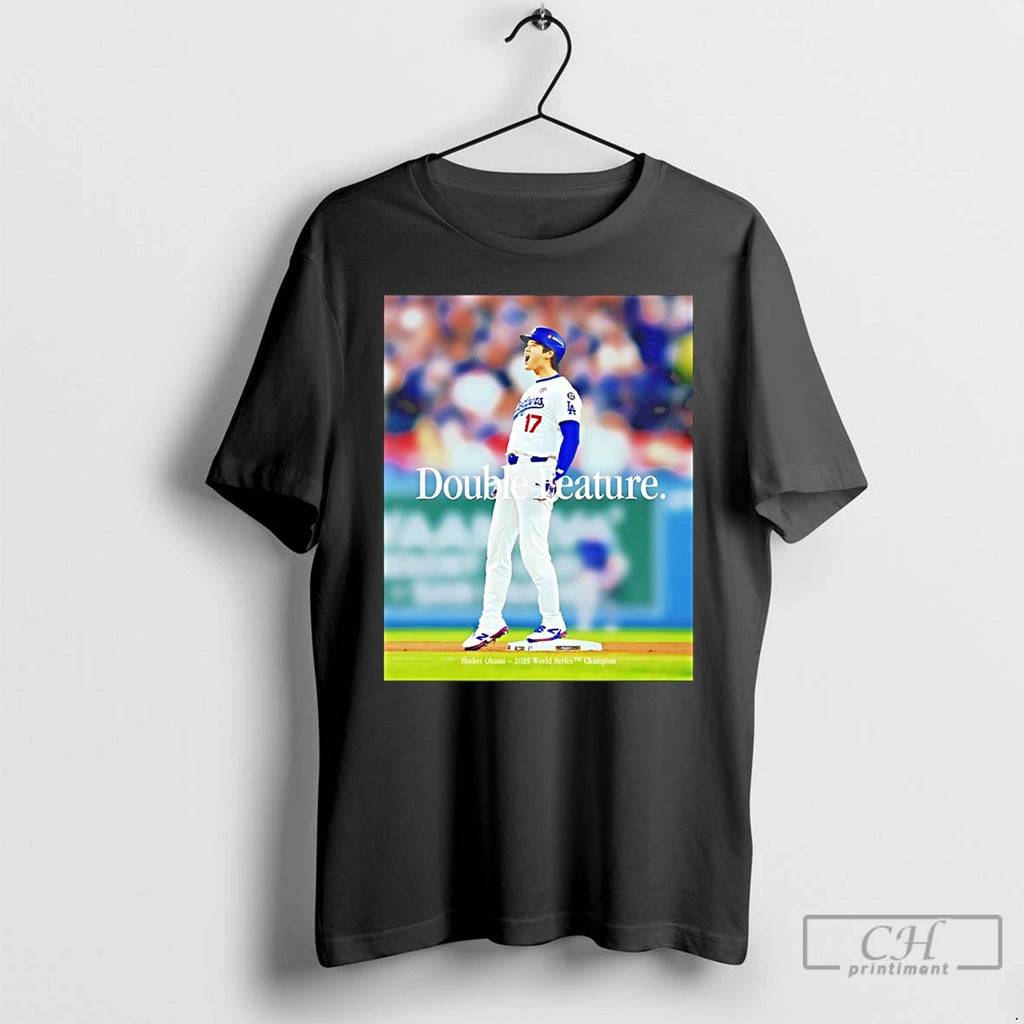 Classic Shohei Ohtani Double Feature Back To Back World Series Champion T Shirts Hoodie, Sweatshirt | InkNestWear.com