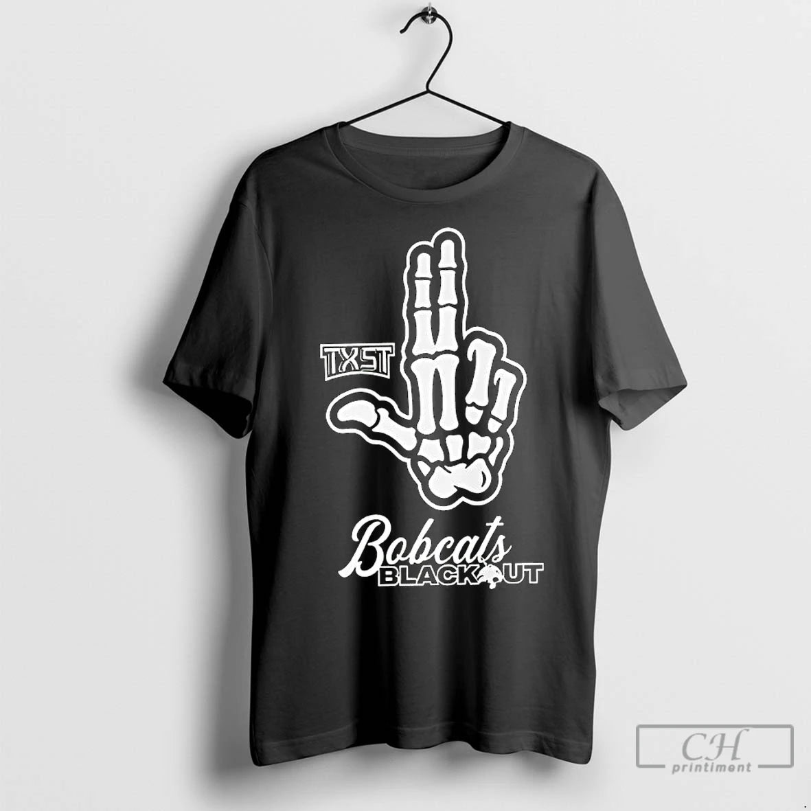 Classic Skeleton Hand Txst Texas State Bobcats Blackout 2025 Long Sleve T-Shirts, Hoodie, Sweatshirt | InkNestWear.com