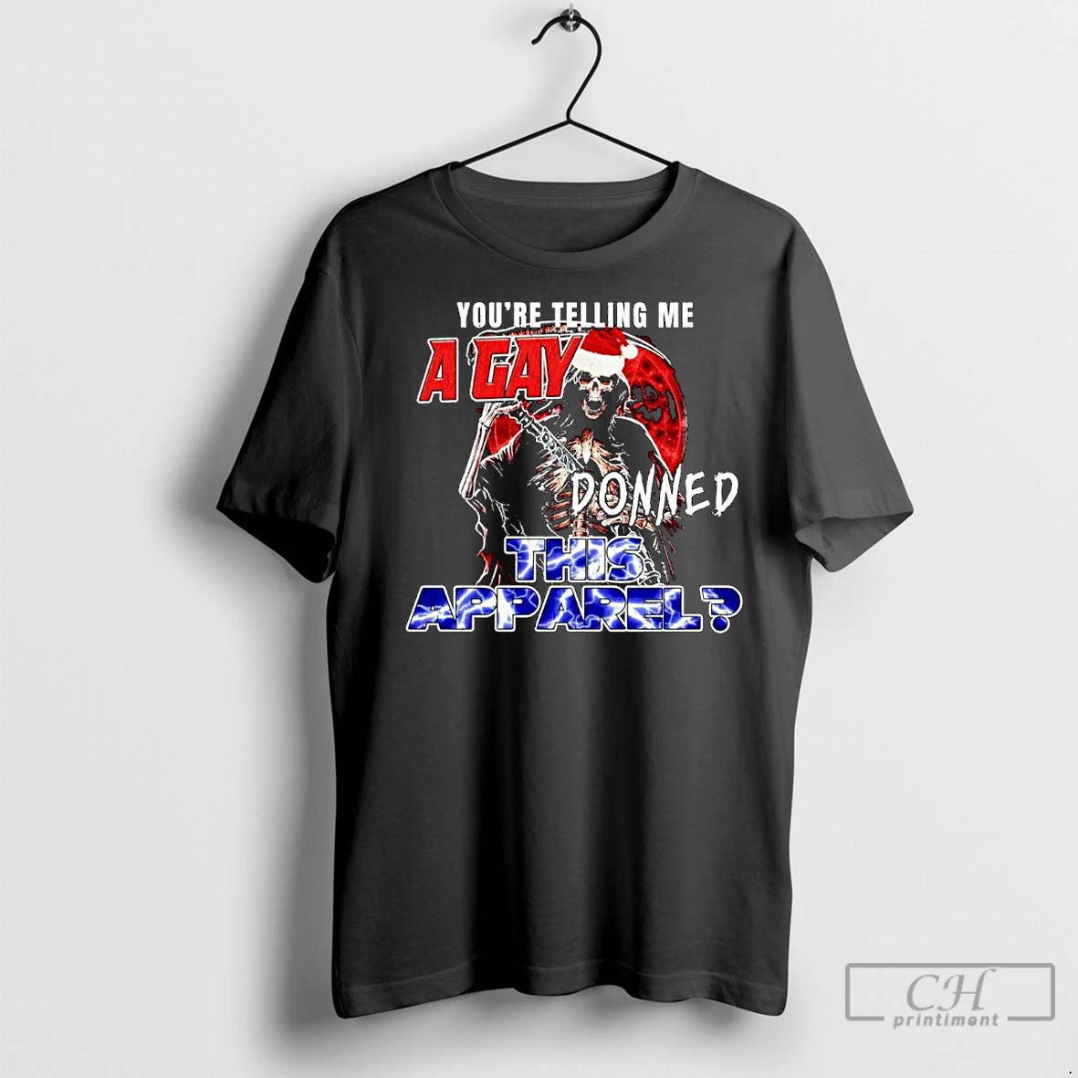 Classic Skeleton Santa Youre Telling Me A Gay Donned This Apparel Ornaments T-Shirts, Hoodie, Sweatshirt | InkNestWear.com