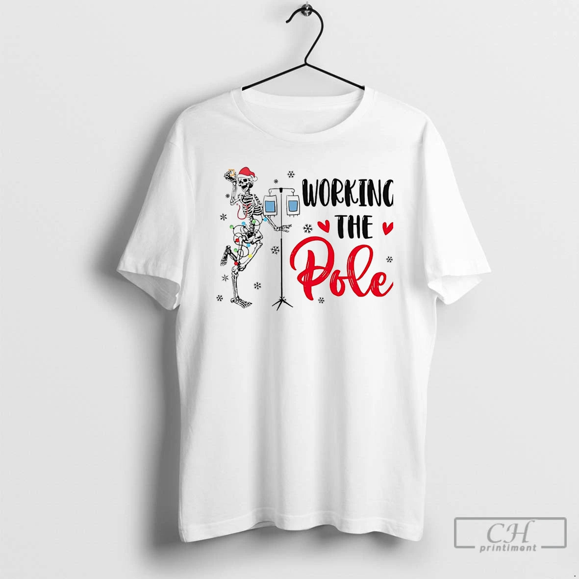 Classic Skeleton Working The Pole Christmas T-Shirts, Hoodie, Sweatshirt | InkNestWear.com