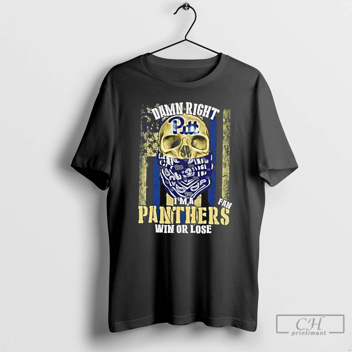 Classic Skull Damn Right Im A Pittsburgh Panthers Fan Win Or Lose Us Flag T-Shirts, Hoodie, Sweatshirt | InkNestWear.com