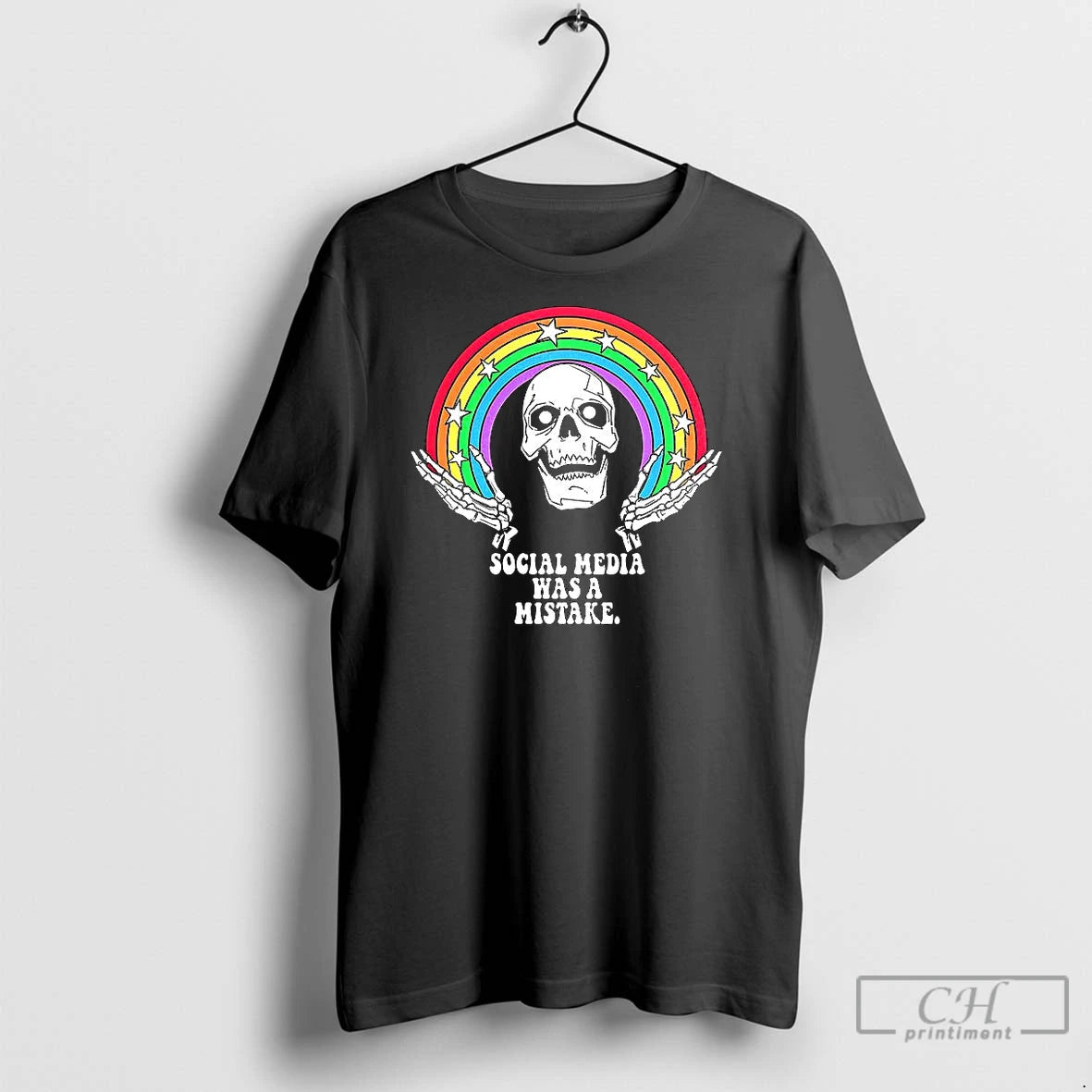 Classic Skull Social Media Was A Mistake T-Shirts, Hoodie, Sweatshirt | InkNestWear.com