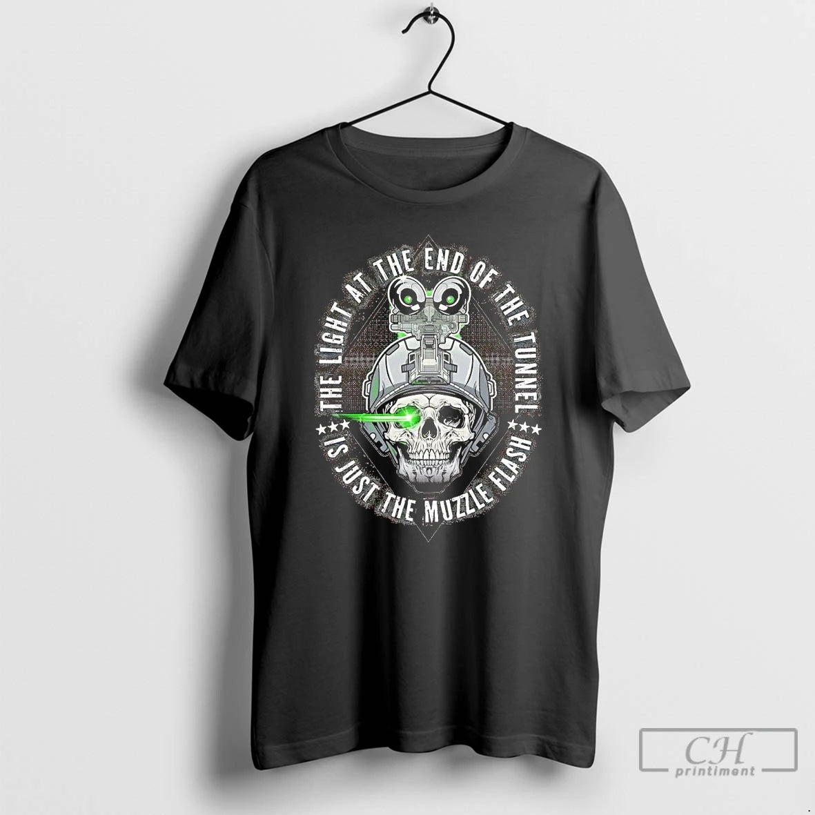 Classic Skull The Light At The End Of The Tunnel Is Just The Muzzle Flash T-Shirts, Hoodie, Sweatshirt | InkNestWear.com