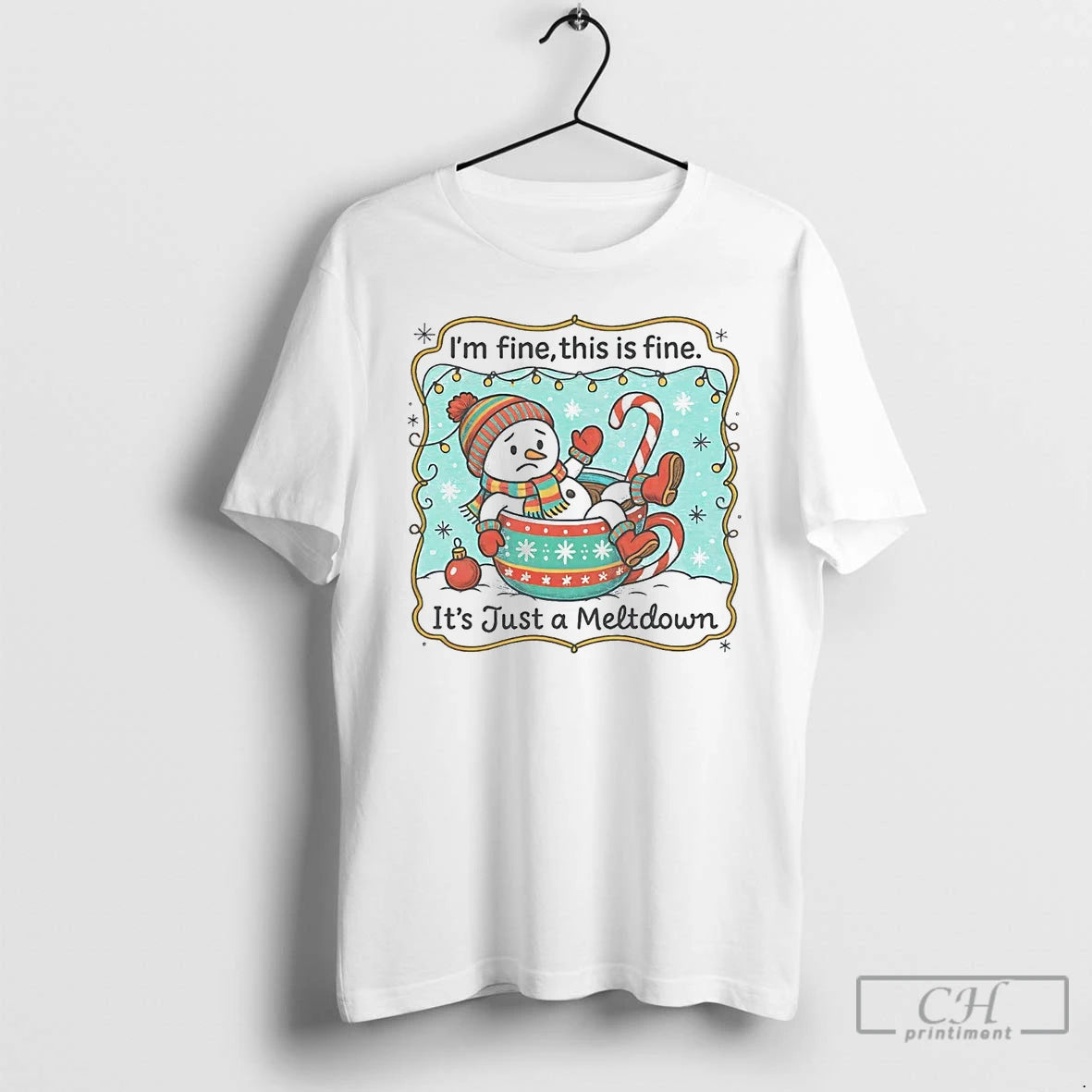 Classic Snowman Im Fine This Is Fine Its Just A Meltdown Christmas T Shirts Hoodie, Sweatshirt | InkNestWear.com