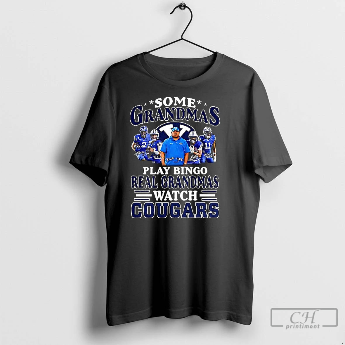 Classic Some Grandmas Play Bingo Real Grandmas Watch Cougars Football Lover Signature T-Shirts, Hoodie, Sweatshirt