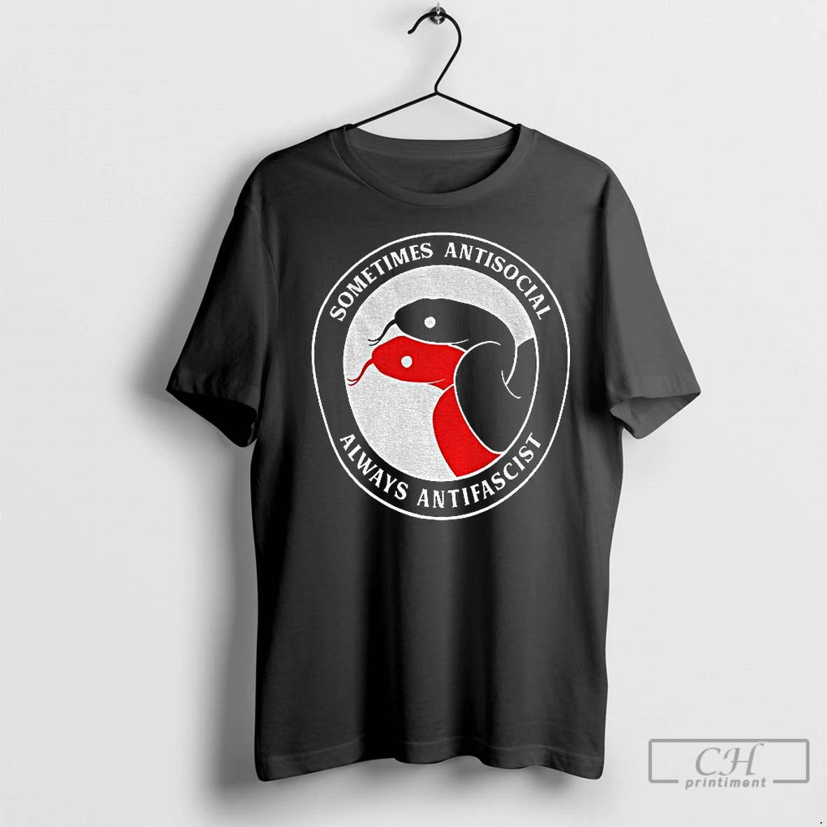 Classic Sometimes Antisocial Always Antifascist Snakes Logo T-Shirts, Hoodie, Sweatshirt | InkNestWear.com