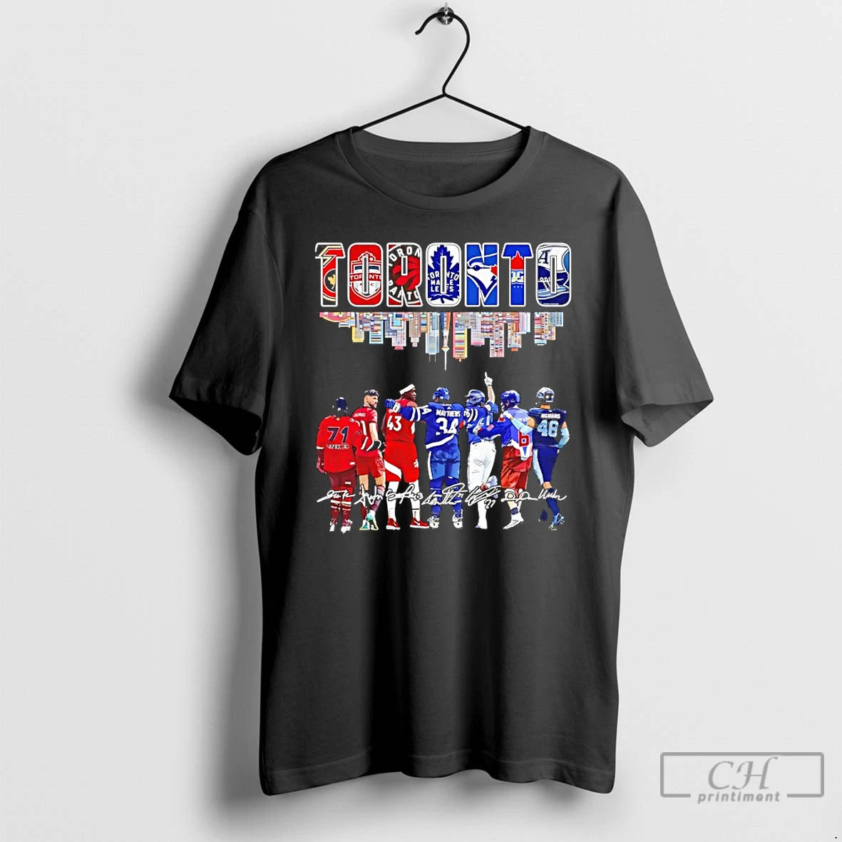 Classic Sports In Toronto City Skyline Players Signatures T Shirts Hoodie, Sweatshirt | InkNestWear.com