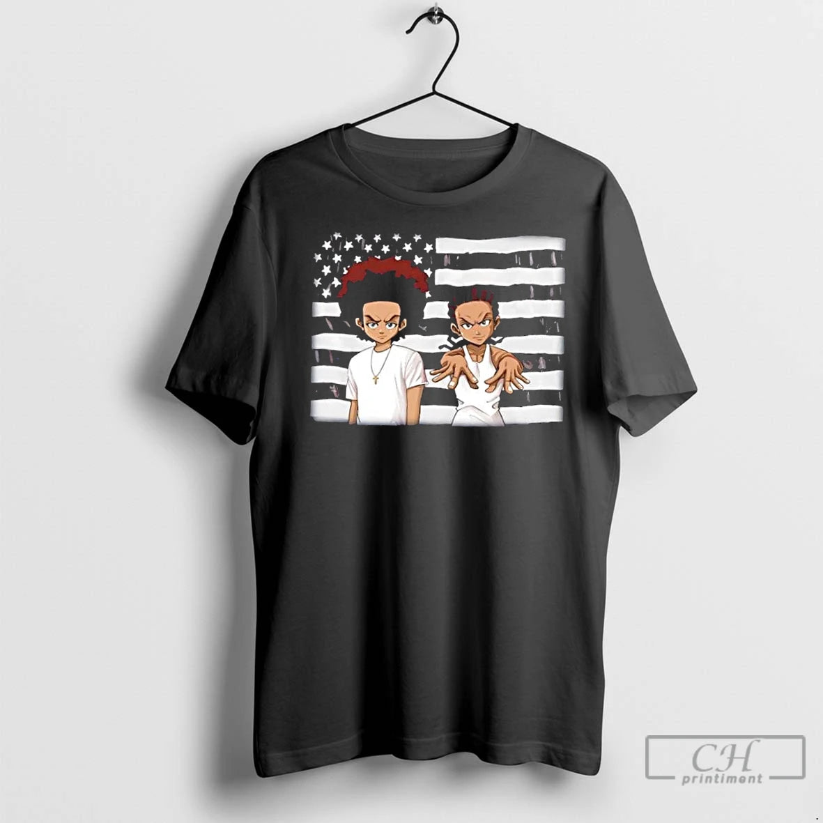 Classic Stankonia Boondocks Usa Flag Caricature T-Shirts, Hoodie, Sweatshirt | InkNestWear.com