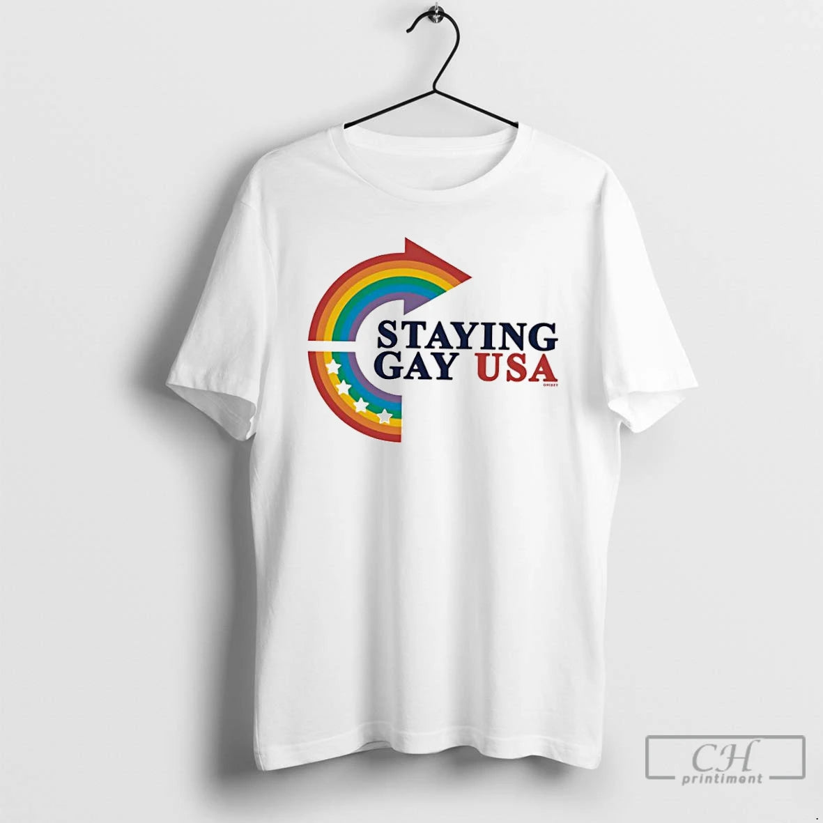 Classic Staying Gay Usa Rainbow Arrow Logo T Shirts Hoodie, Sweatshirt | InkNestWear.com