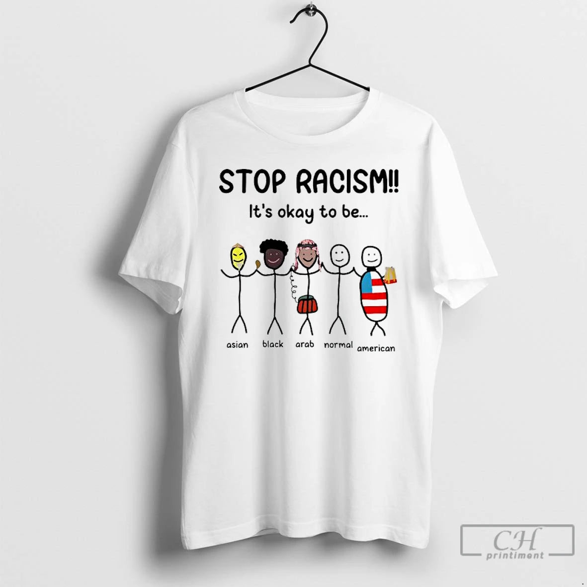 Classic Stop Racism Its Okay To Be Asian Black Arab Normal American T Shirts Hoodie, Sweatshirt | InkNestWear.com
