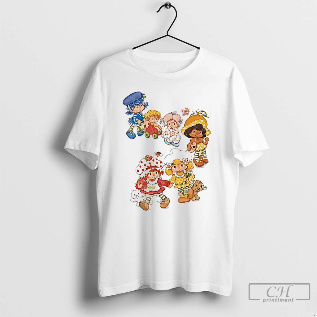 Classic Strawberry Shortcake Group Boyfriend Fit Girls T Shirts Hoodie, Sweatshirt | InkNestWear.com