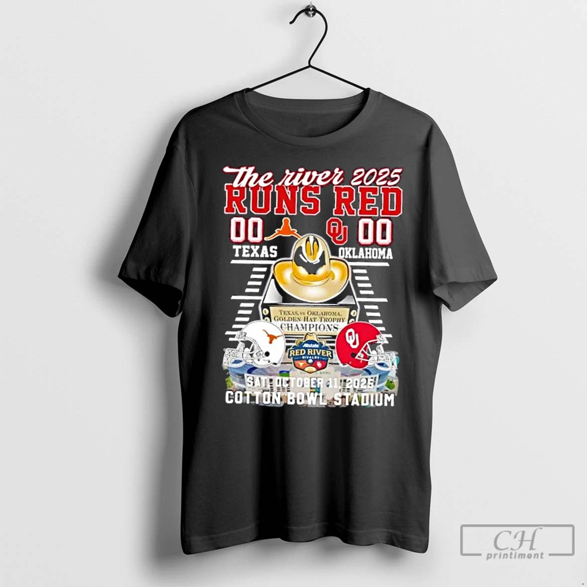 Classic Texas Longhorns Vs Oklahoma Sooners The River 2025 Runs Red Sat October 11 2025 T-Shirts, Hoodie, Sweatshirt