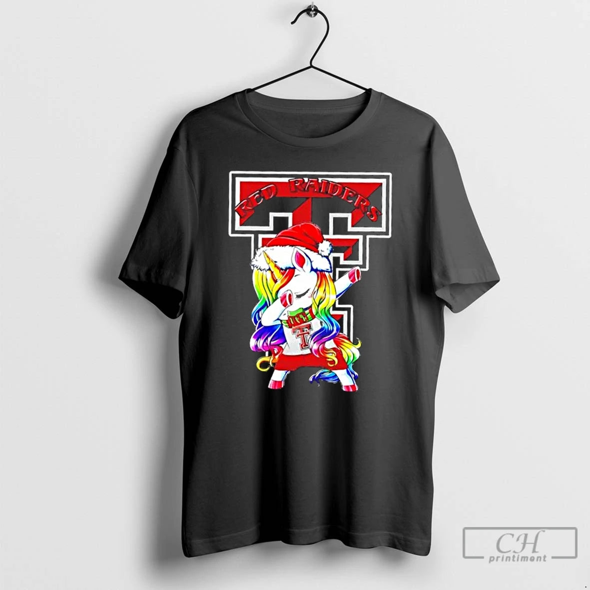 Classic Texas Tech Red Raiders Football X Unicorn Santa Hat Dabbing Merry Christmas T Shirts Hoodie, Sweatshirt