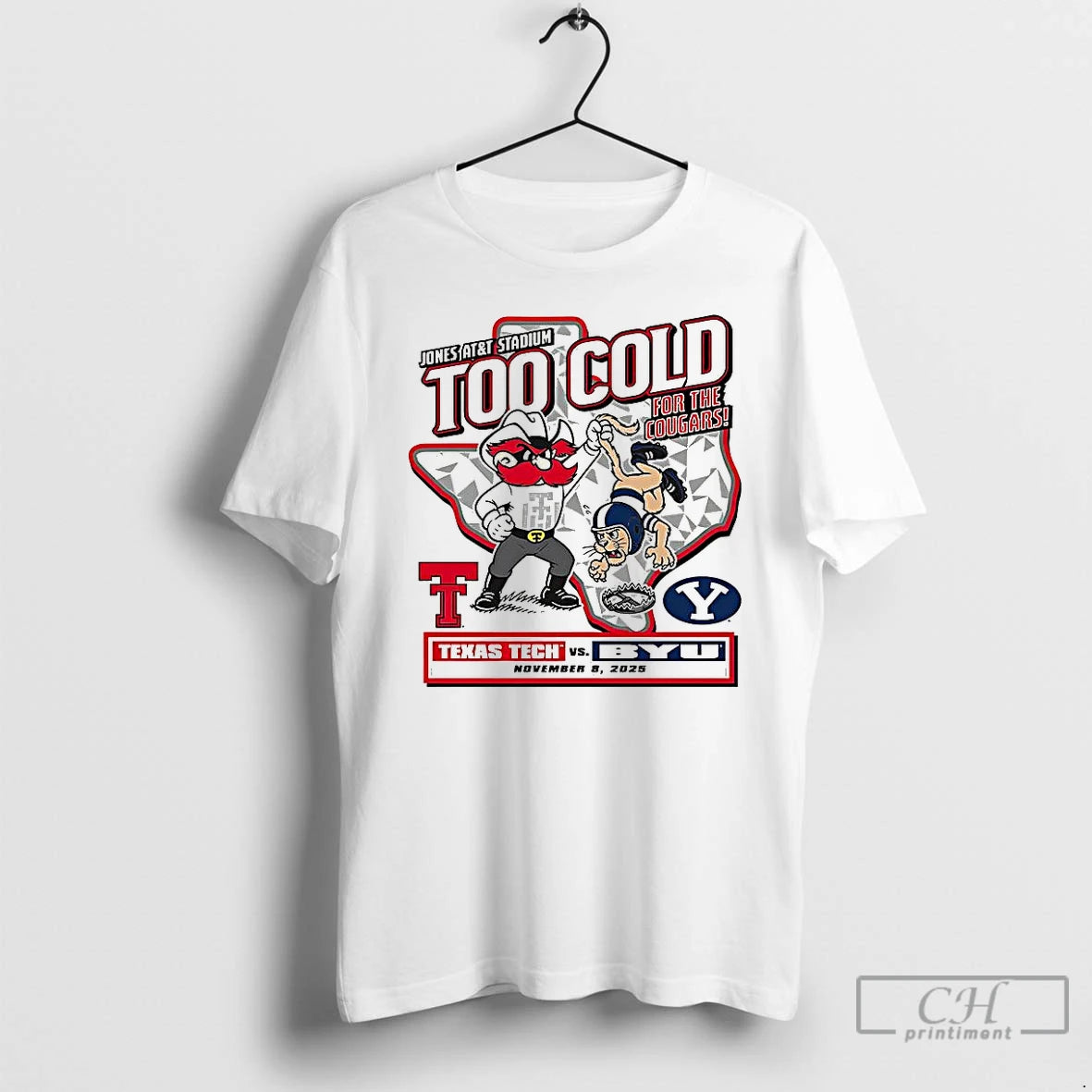 Classic Texas Tech Red Raiders Vs Byu Cougars Ncaa 2025 Too Cold Gameday T Shirts Hoodie, Sweatshirt | InkNestWear.com