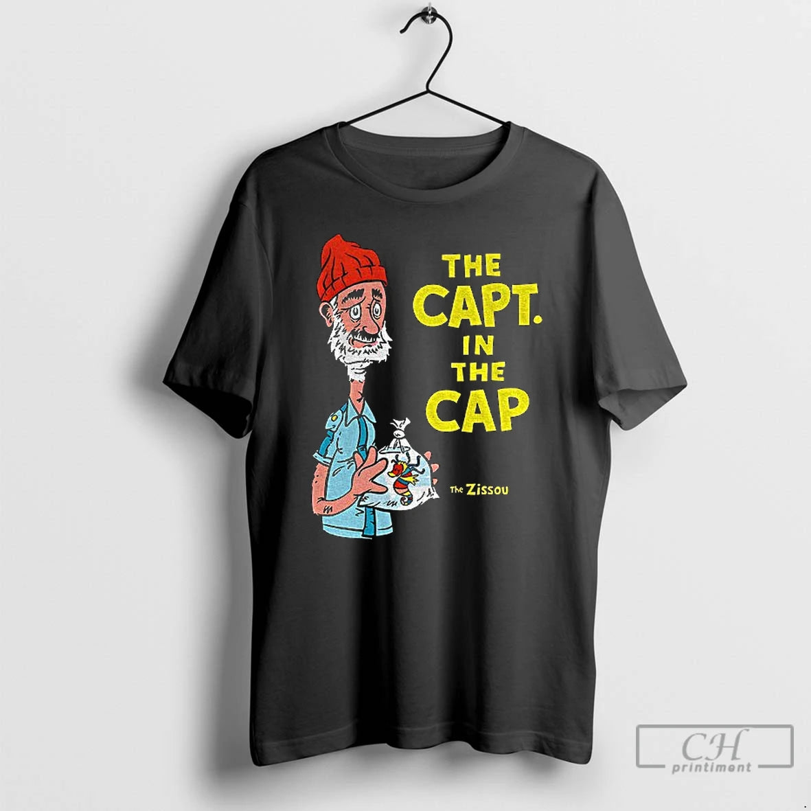 Classic The Capt In The Cap The Zissou T Shirts Hoodie, Sweatshirt | InkNestWear.com