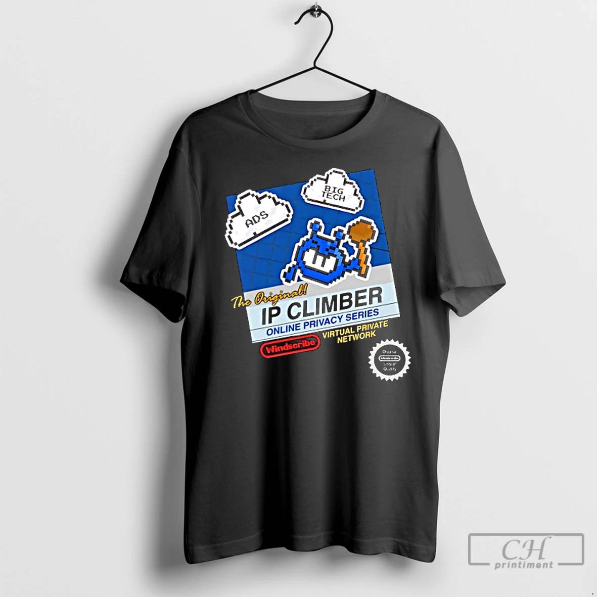 Classic The Ip Climber Pixel Ads Big Tech Windscribe Virtual Private Network T-Shirts, Hoodie, Sweatshirt | InkNestWear.com