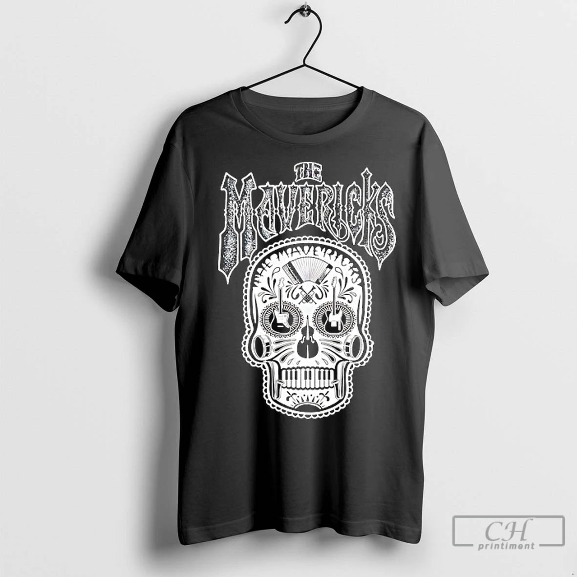 Classic The Mavericks Skull Guitar Piano T-Shirts, Hoodie, Sweatshirt | InkNestWear.com