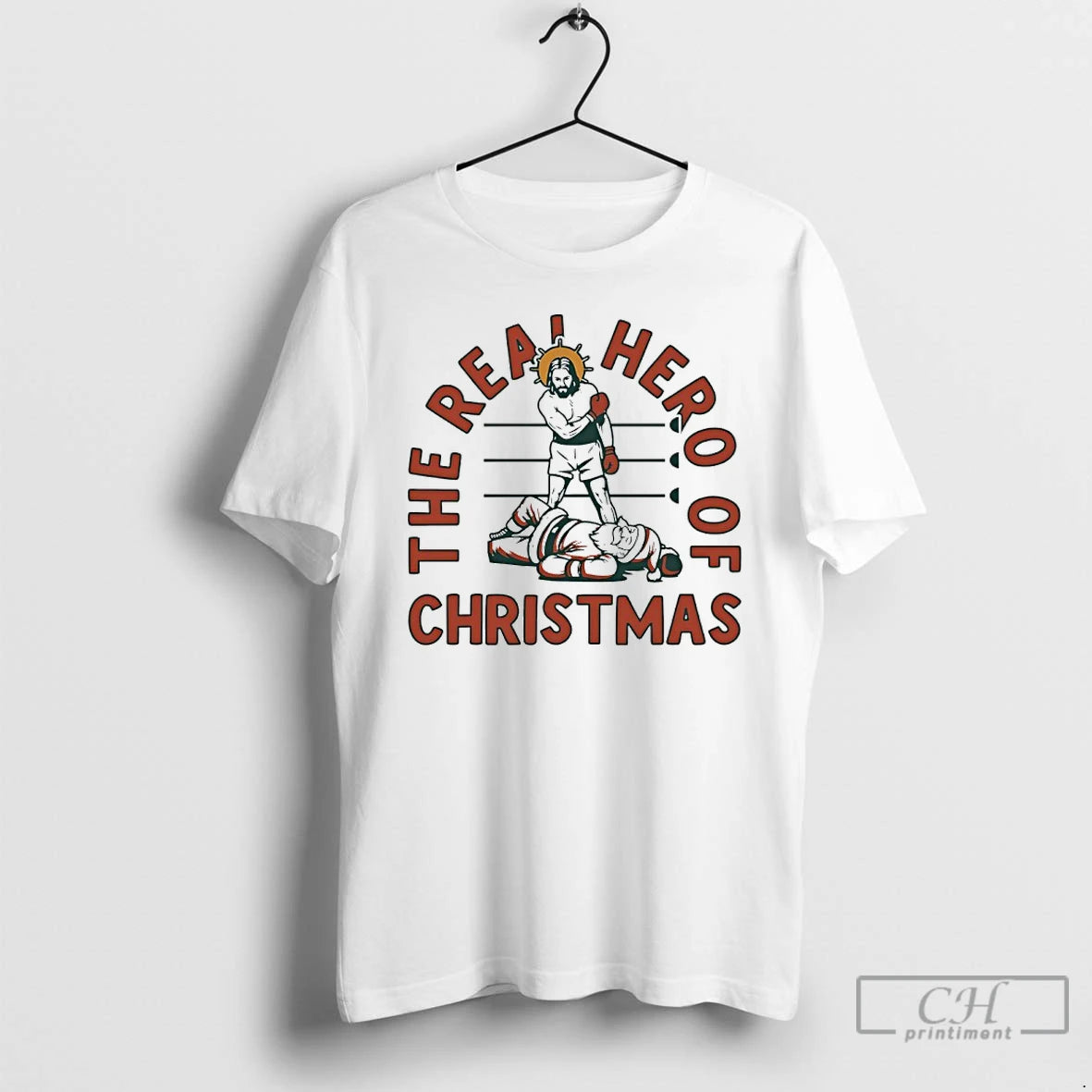 Classic The Real Hero Of Christmas Jesus Boxing T-Shirts, Hoodie, Sweatshirt | InkNestWear.com