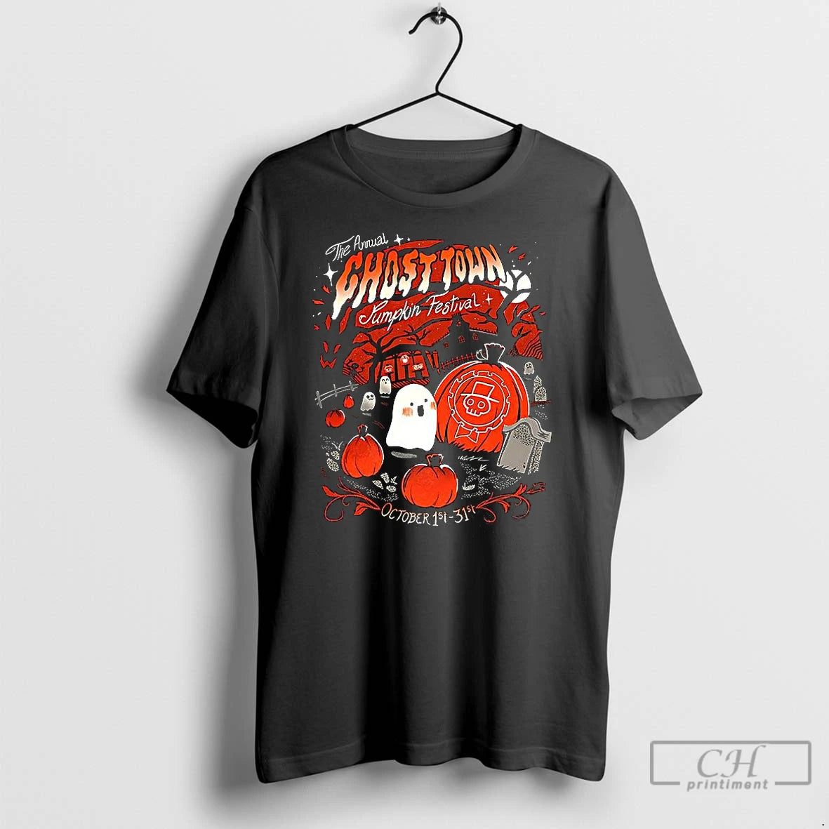 Classic The Annual Ghost Town Pumpkin Festival Halloween T-Shirts, Hoodie, Sweatshirt | InkNestWear.com