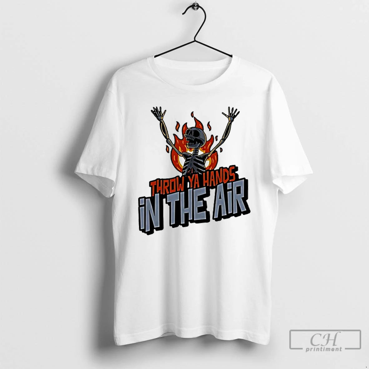 Classic Throw Ya Hands In The Air Rock Concert Skeleton T-Shirts, Hoodie, Sweatshirt | InkNestWear.com