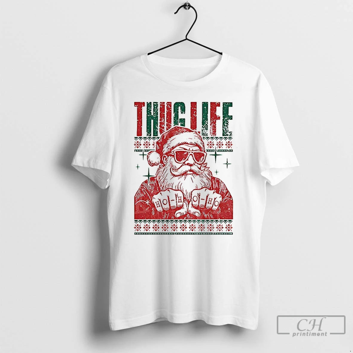 Classic Thug Life Santa Ho Ho Ho Ugly Christmas 2025 T Shirts Hoodie, Sweatshirt | InkNestWear.com