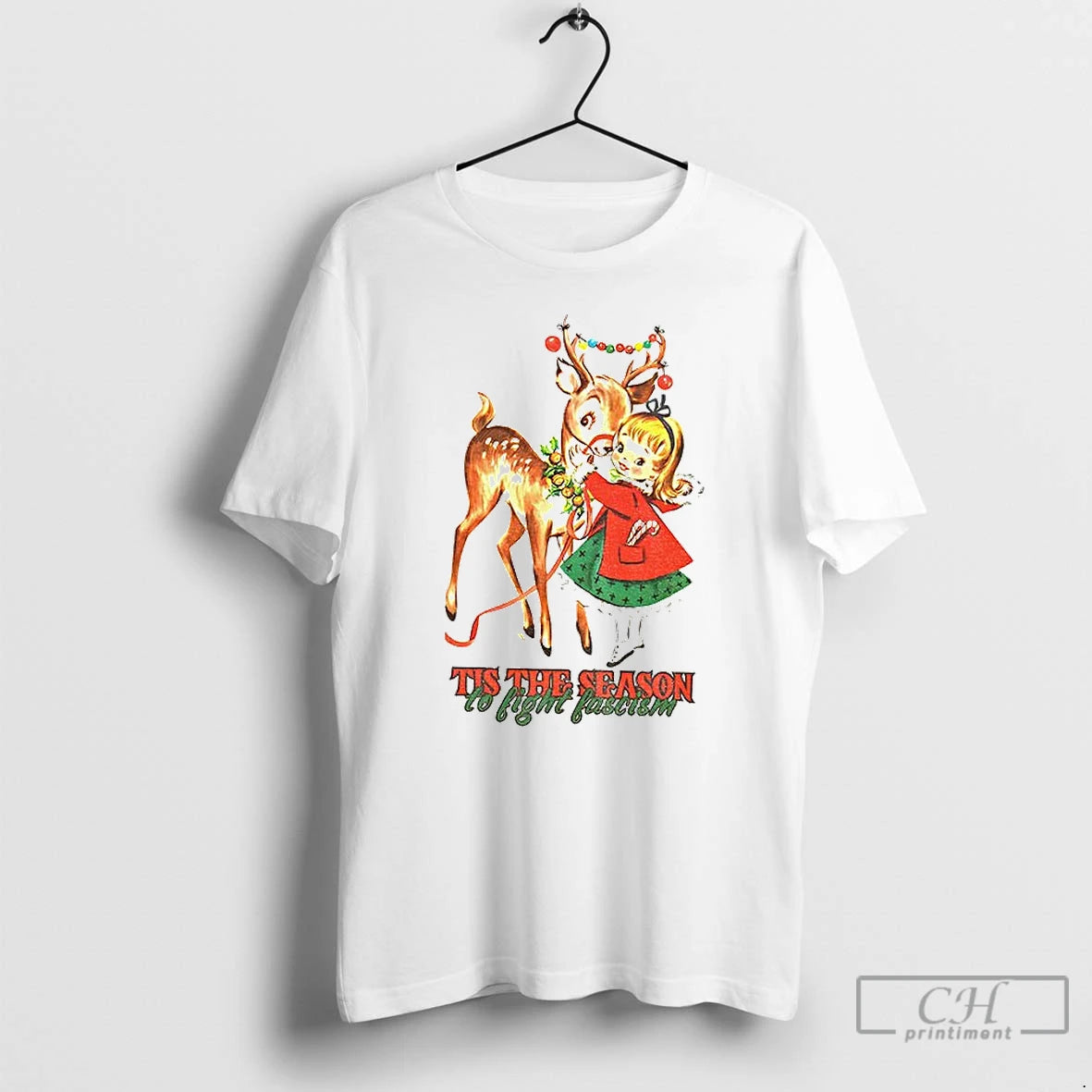 Classic Tis The Season To Fight Fascism Christmas Reindeer Anti Trump Christmas T Shirts Hoodie, Sweatshirt | InkNestWear.com