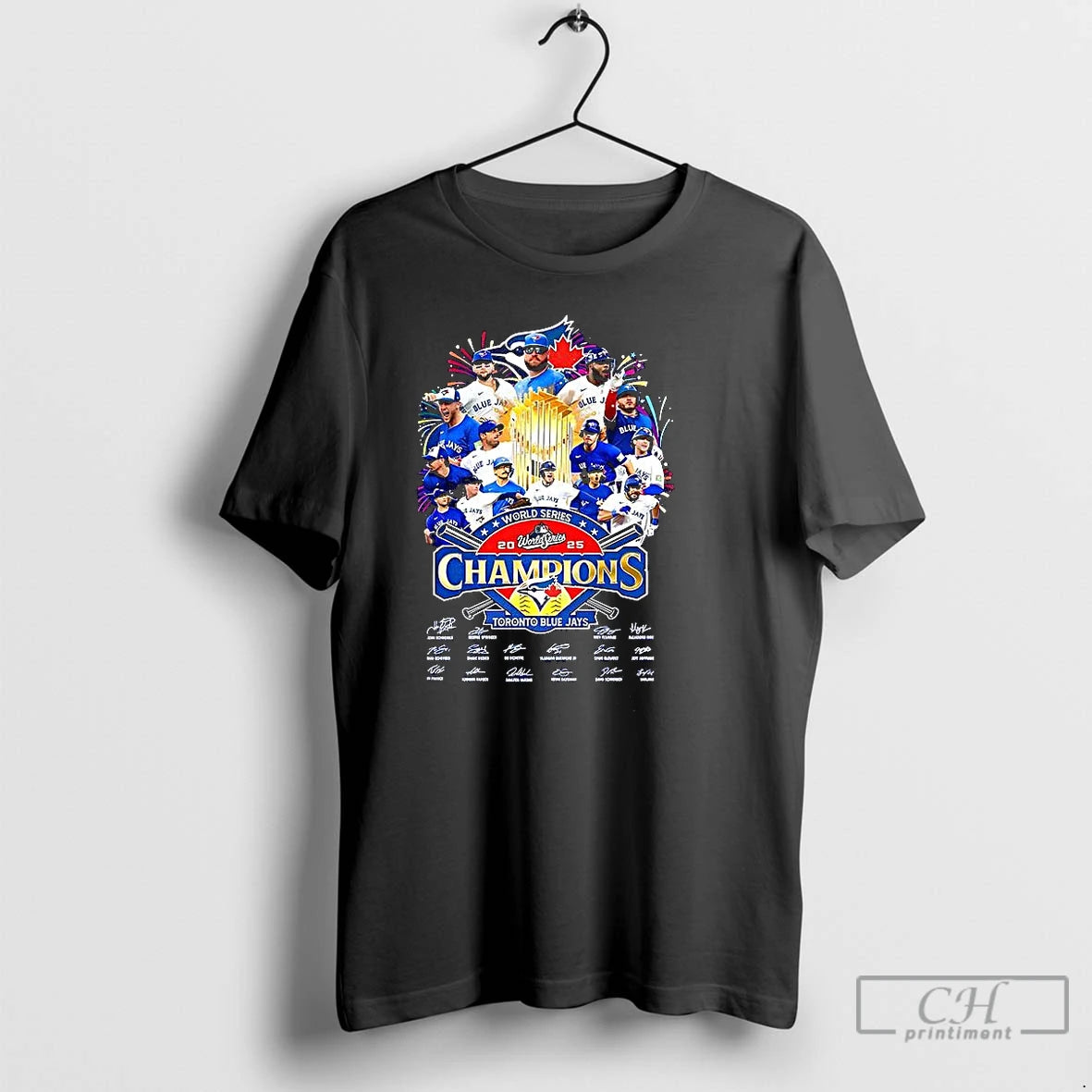 Classic Toronto Blue Jays 2025 World Series Champions Trophy Player Signature T Shirts Hoodie, Sweatshirt | InkNestWear.com